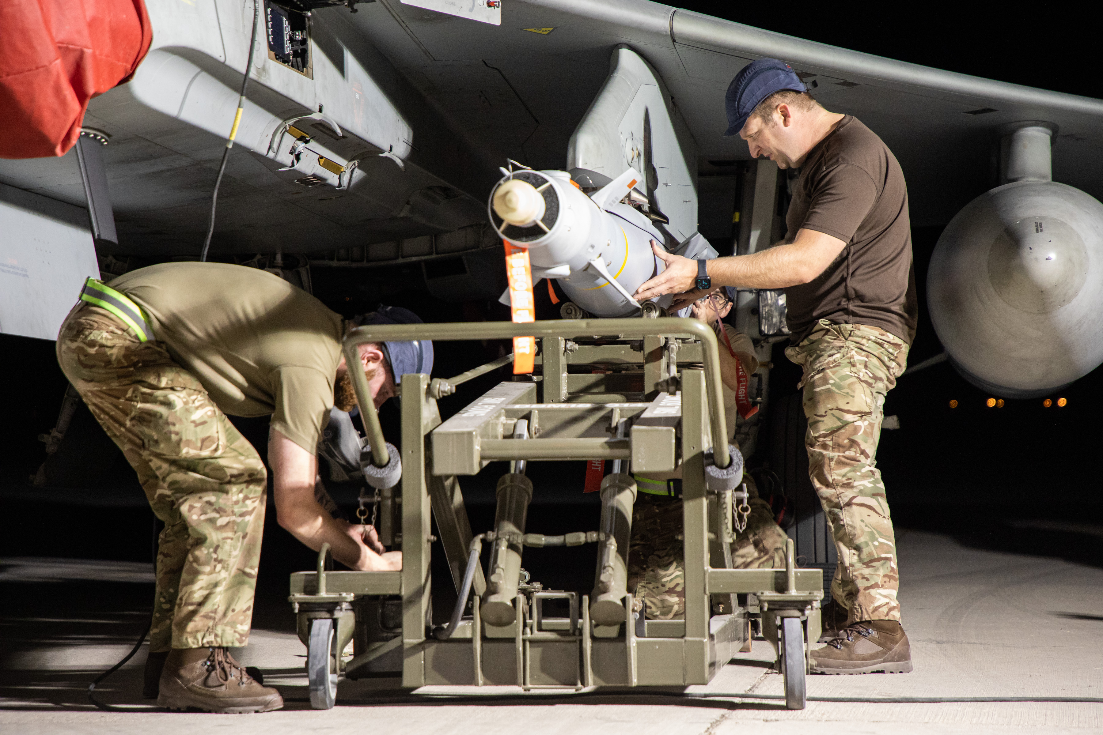 Pilots work on Typhoon.